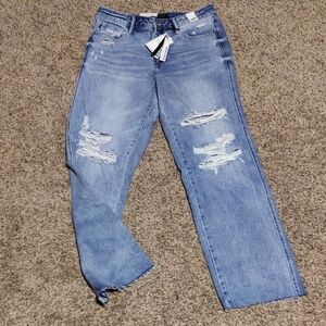 Judy Blue Distressed Jeans With Rigid Front And Stretch Back